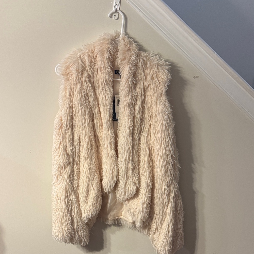 Democracy Ivory Faux Fur Vest
